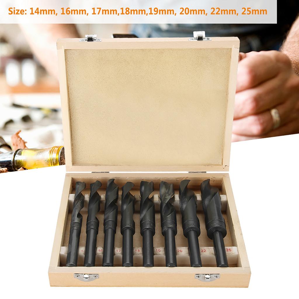 High Speed Carbon Steel Drill Bits, Packaged in Wooden Case, Suitable for Drilling Most Metals, Face Milling Machining with Drill Bit