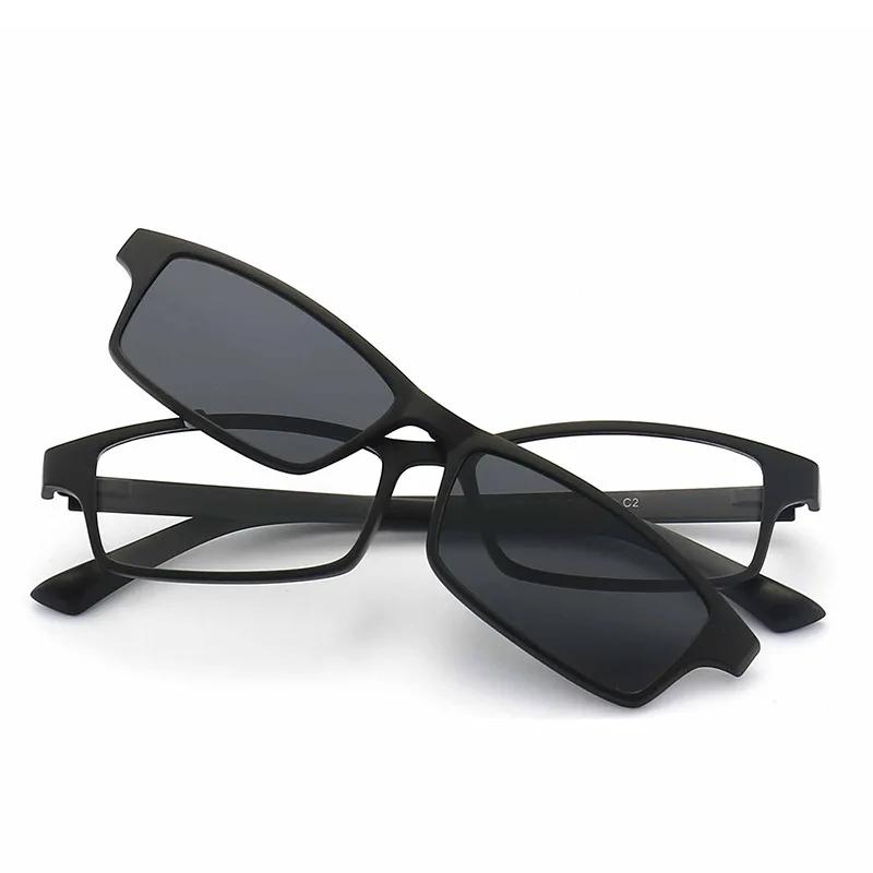5Pcs Magnetic Polarized Clip On Sunglasses Women Men Plastic Frame For Night Driving Sunglasses Uv400