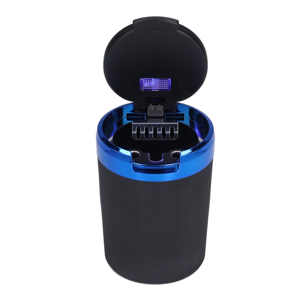3W Luminous Car Ashtray with LED Light Lid Fireproof Smokeless Cigarette Ashtray for Home Office