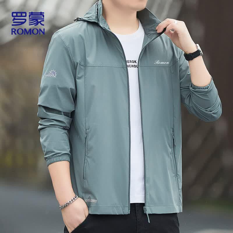 ROMON Men's Fishing Ice Silk Hooded Sun Protection Jacket