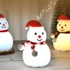 Snowman Tap Light Cute Christmas Lamp Rechargeable Silicone Touch Bedside Light Snowman Mood Lighting for Christmas Tree
