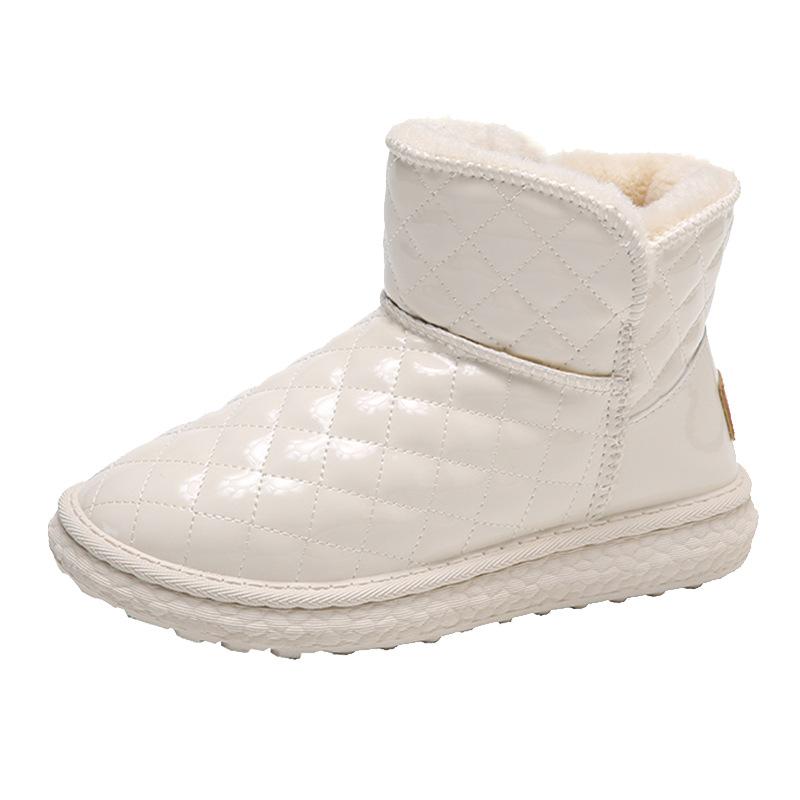 Platform snow boots women's winter cotton shoes 2025 new velvet women's shoes fashion short tube waterproof and non-slip bread shoes
