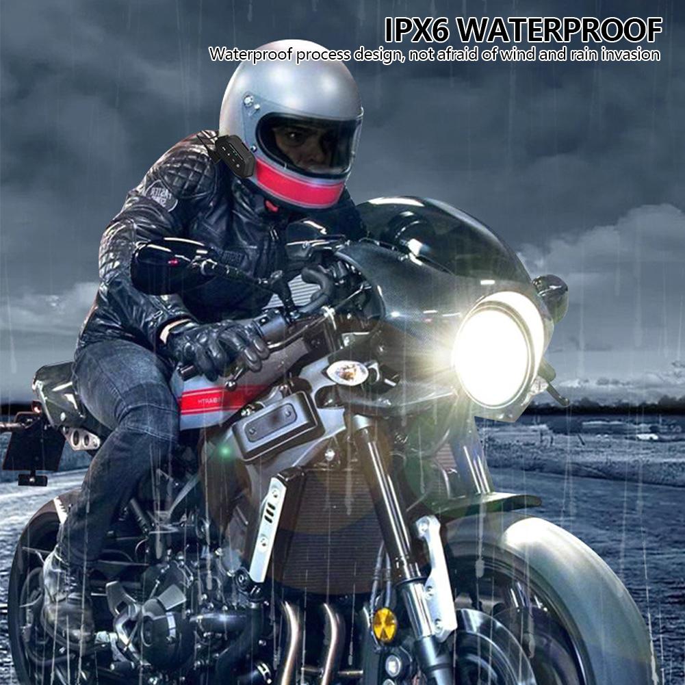 1200mAh Motorcycle Helmet BT5.3 Headset Wireless HandsFree Call Voice Assistant Waterproof Intercom System Moto Earphone Headset