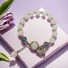 2025 Jadeite Green Jade Rabbit Bracelet: High-End Chinese Style, Year of the Snake, Elegant Women's Niche Beaded Design