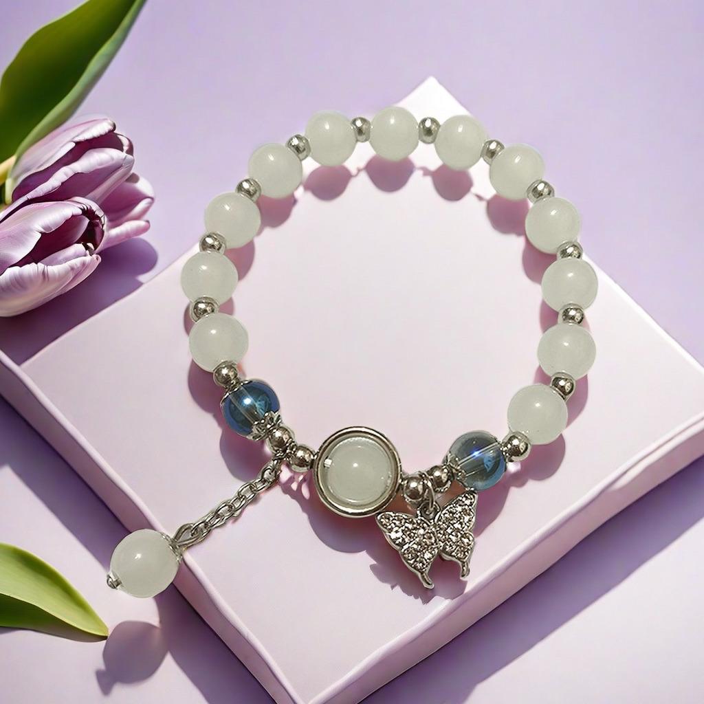2025 Jadeite Green Jade Rabbit Bracelet: High-End Chinese Style, Year of the Snake, Elegant Women's Niche Beaded Design