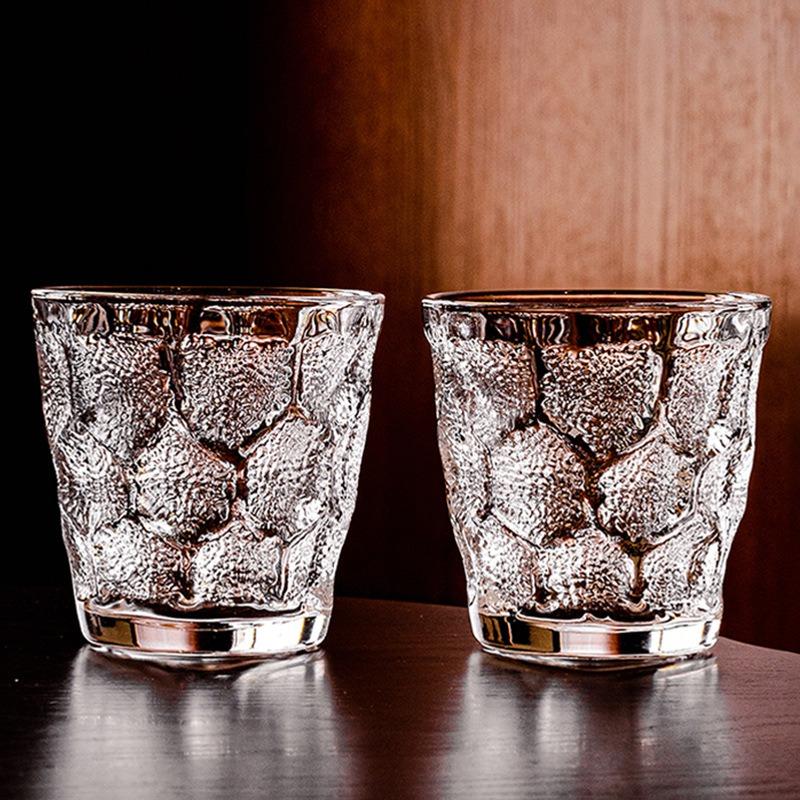 238ml Glass Cup Honeycomb Pattern Cup with/without Handle Small Coffee Mugs Thickened Water Cup Glasses Drinks for Tea Beer Milk