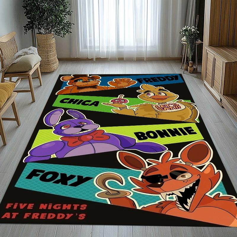 Horror Freddy F-FNAF Spiele Wohnzimmer Rutschfester Teppich Weicher Teppich für Schlafzimmer Kinderzimmer Spielzimmer Sofa, Heimdekoration Fußmatte Geschenk