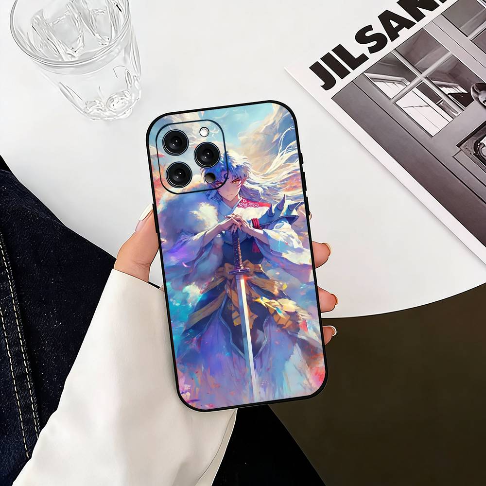 

I-Inuyasha S-Sesshomaru Phone Case For iPhone 17, 16,15,14,13,12,11 Plus,Pro Max, Others Soft Black Cover iPhone15plus