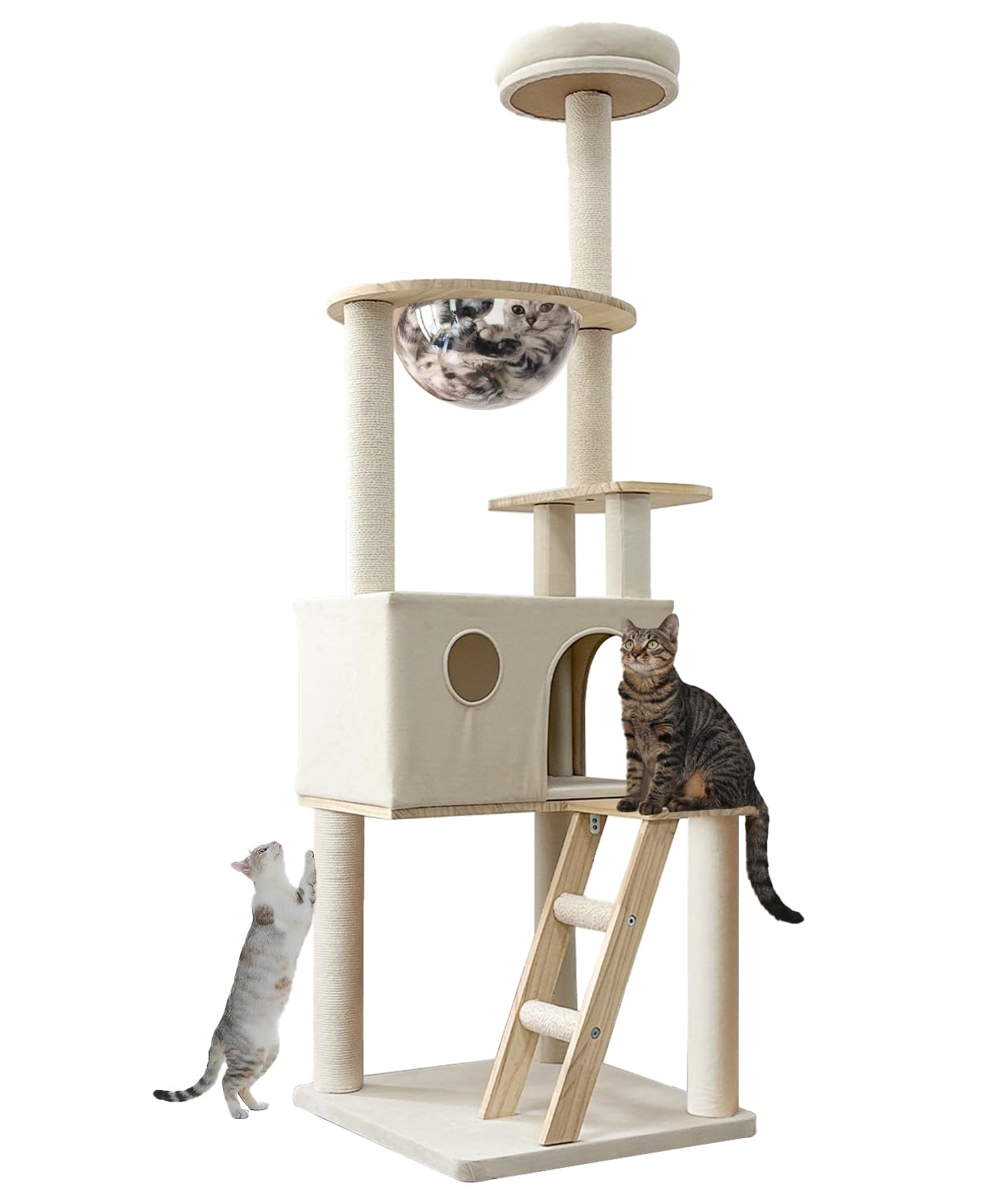 

wooden cat tower with new no spacious top scratching cat tower for indoor popular relieves lack of mini tower Multi-level spaceship, material,