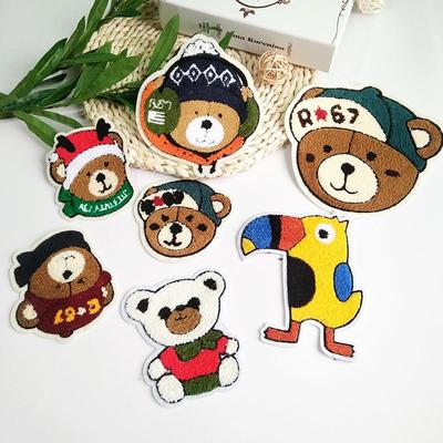 Adesivi Patch Ricamati: Spille Asciugamano Animale Cartone Animato