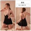 Hua Guanyu's new sexy pajamas perspective ice silk lace halter suspender nightdress robe loungewear set