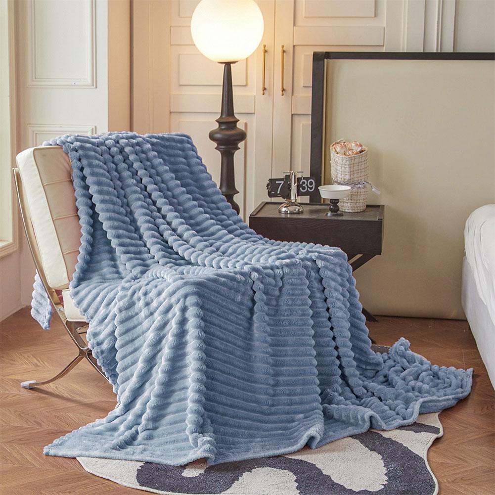 Cozy Plush Blanket Solid Color Faux Fur Throw Blanket Thickened Fleece Blanket Soft Nap Blankets for Couch Sofa