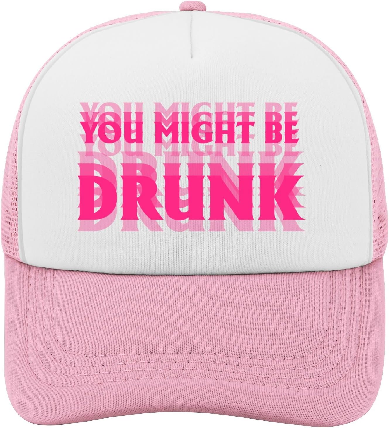 

You Might Be Drunk Graphic Trucker Hat Polyester Mesh Snapback Cap Casual Adjustable Baseball Hat for Adults One Size