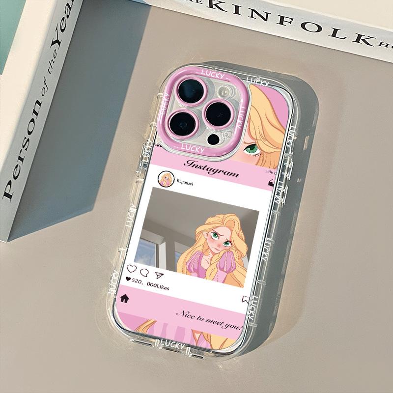 Рапунцель для iPhone17promax Кремовый Зеркальный Чехол для Телефона Масло 16 Совершенно Новый 15 Мультфильмы 14 Apple 16e