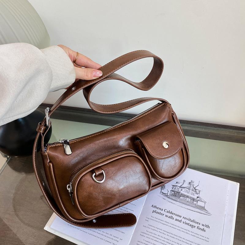 Bag Women's 2025 Spring and Summer New Korean Ins Niche Personalized Retro Shoulder Underarm Bag Crossbody Small Square Bag