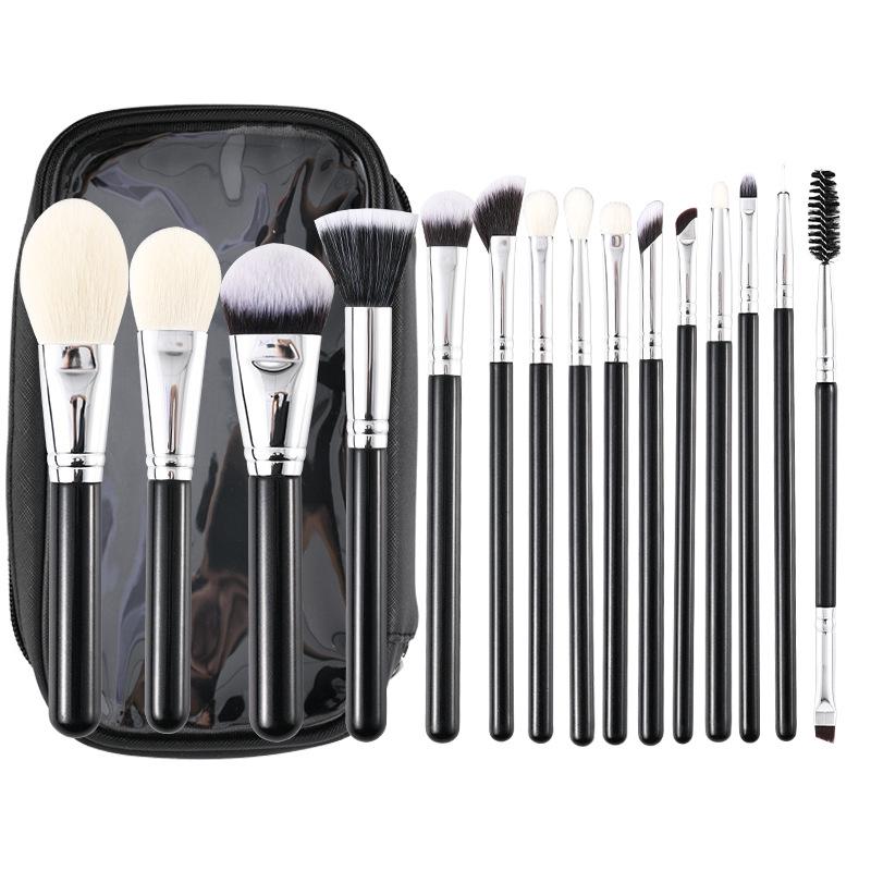 15-Piece Professional Makeup Brush Set for Artists and Schools with Detail Concealer Brush