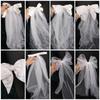 Gauze Wedding Bridal Veil Multi Layer Pearl Bow Veil Exquisite White Bridal Tulle  Party