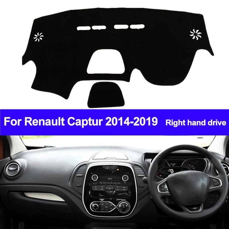 2 Layers Car Inner Dashboard Cover Dashmat Pad Carpet Dash Sun Shade For Renault Captur 2014 2015 2016 2017 2018 2019 LHD RHD
