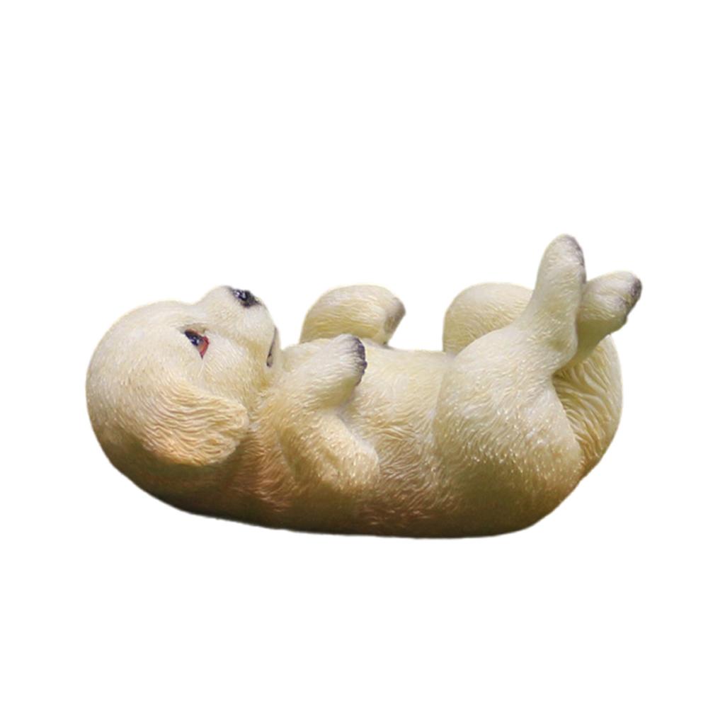 Resins Cute Golden Retrievers Puppy Dog Miniature Ornament for Garden and Landscape Decoration Labrador Figurine Statue