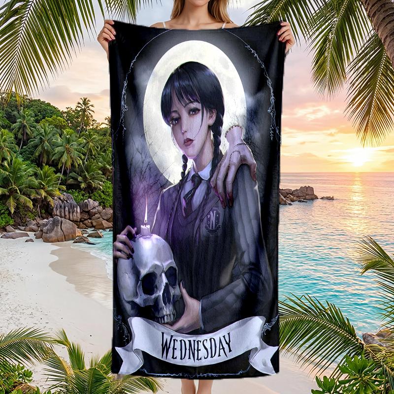 Wednesday Fashion Beach Towel: Ideal for Summer Adventures Soft, absorbent and quick drying suitable for swimming and bathing