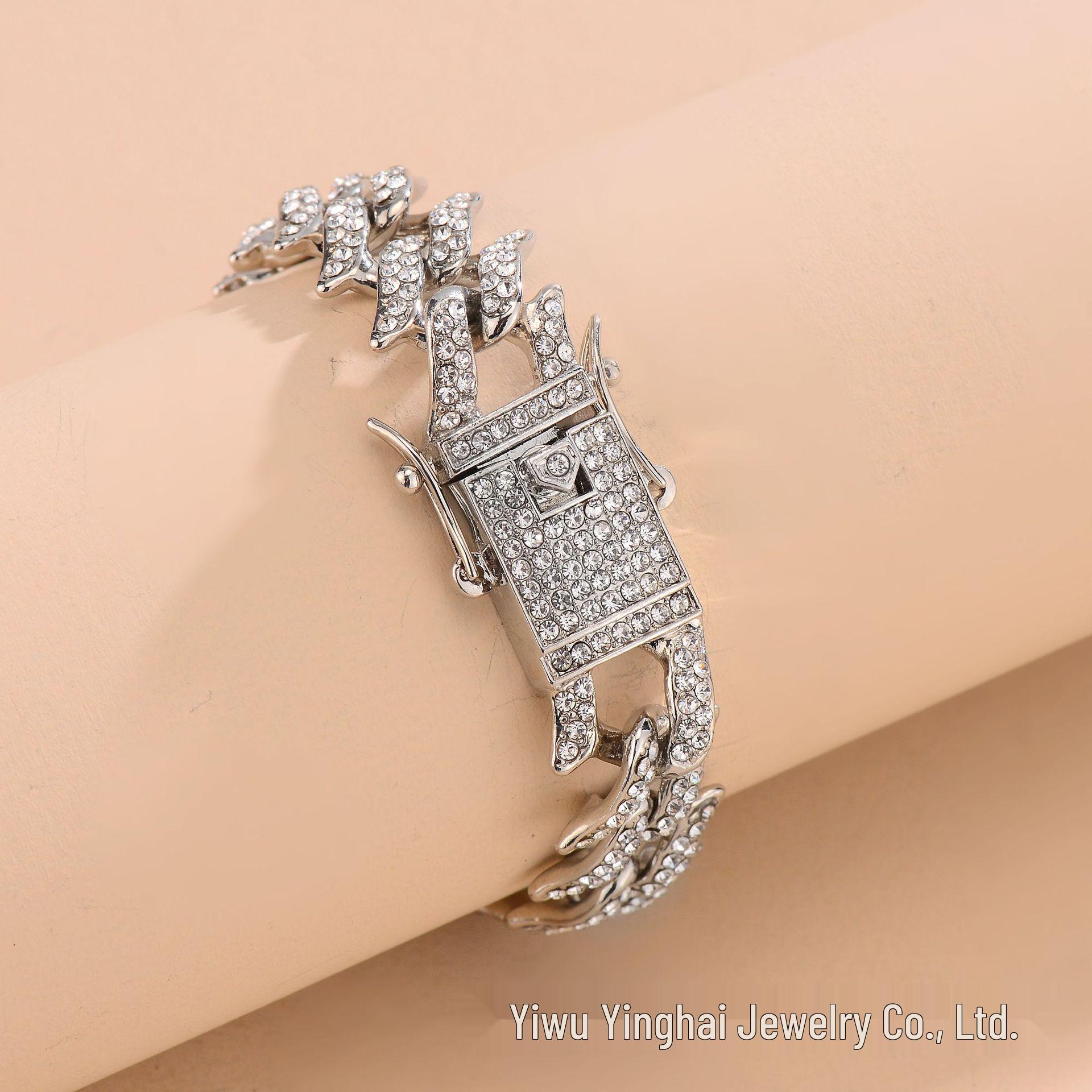 Miami Cuban Link Diamond Necklace - European  American Hip-Hop Fashion Trend