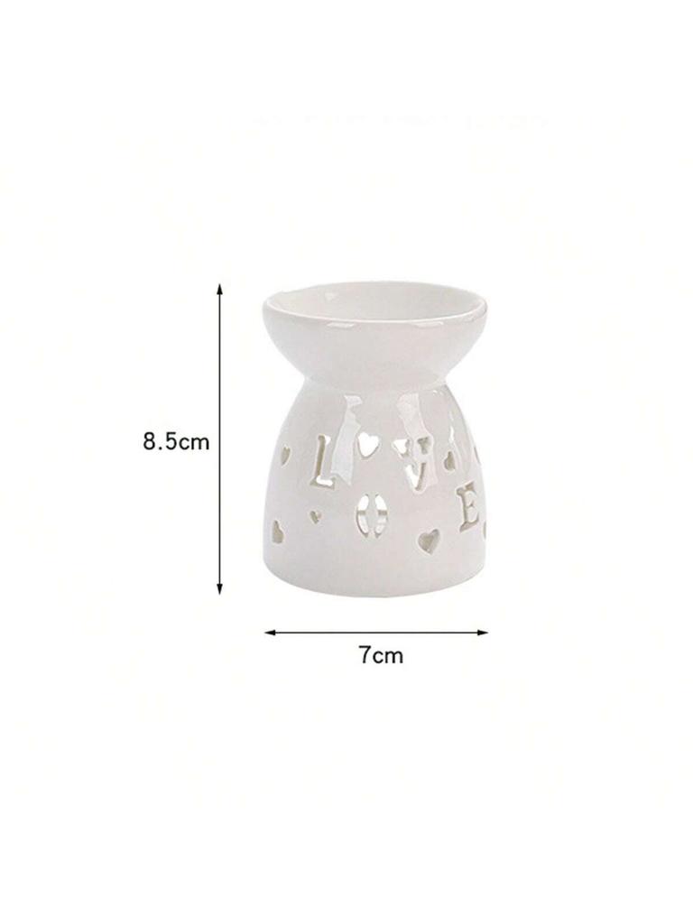 Delicate Mini Ceramic Hollow Floral, Heart, Moon & Star Shaped Aromatherapy Candle Holder, Fragrance Oil Diffuser Burner.