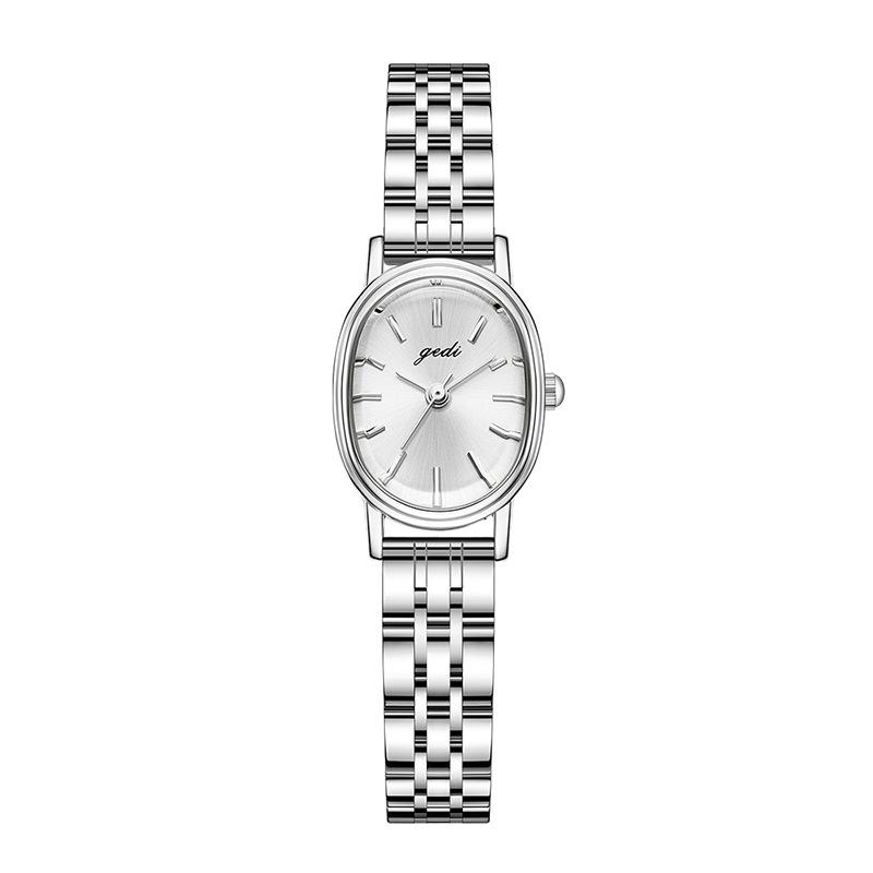 Simple And High-Value Steel Belt Women'S Watch, Small And Exquisite Oval Waterproof Watch, Student Quartz Watch