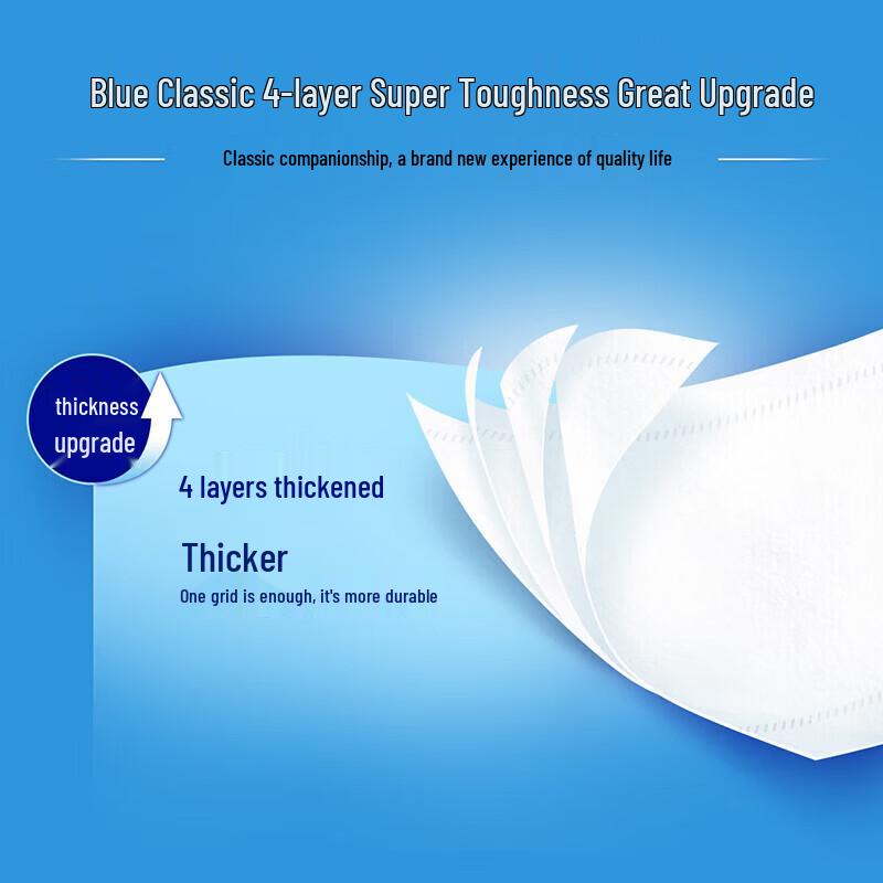 Weida Blue Classic 4-Ply Household Toilet Paper Rolls