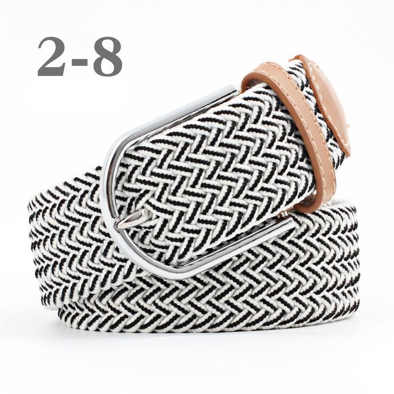 2026 New Fashion High Quality Explosive Women's Canvas Belt Men's Elastic Belt Casual Stretch Woven Pin Buckle Belt
