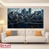 1. Un terrificante poster dell'apocalisse zombie - con gruppi di zombie realistici e schemi di rovine urbane