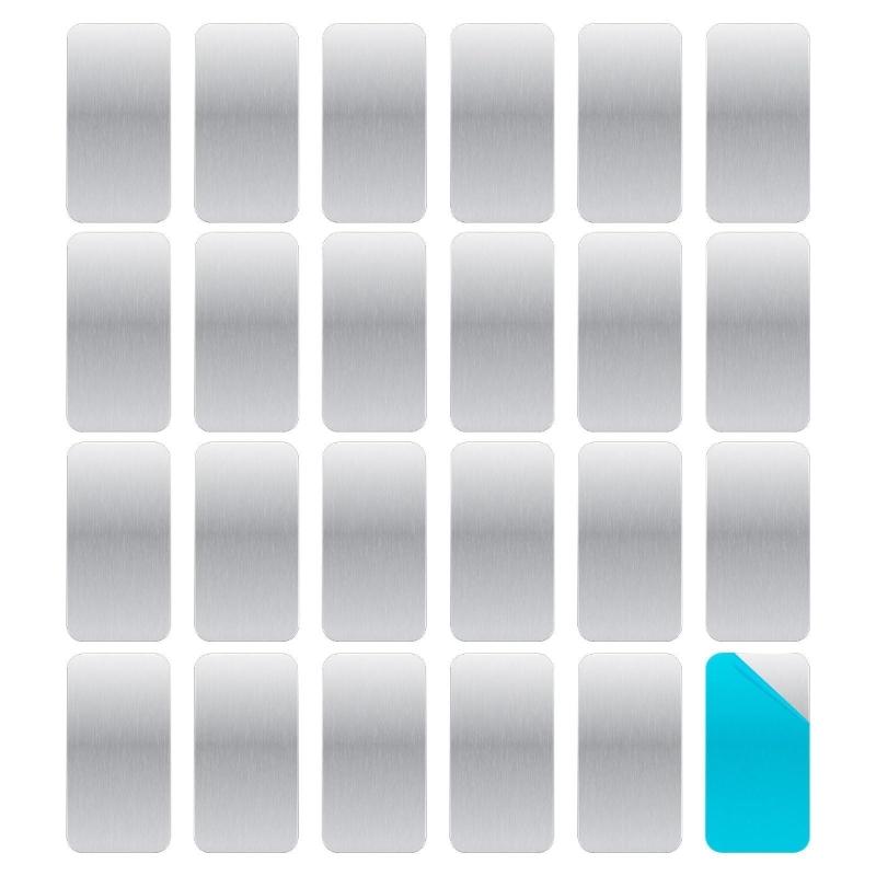 

24Pcs Adhesive Metal Plates Rectangular Iron Strips with Adhesive Backing Universals Iron Sheet Disk Sticker Enduring 1