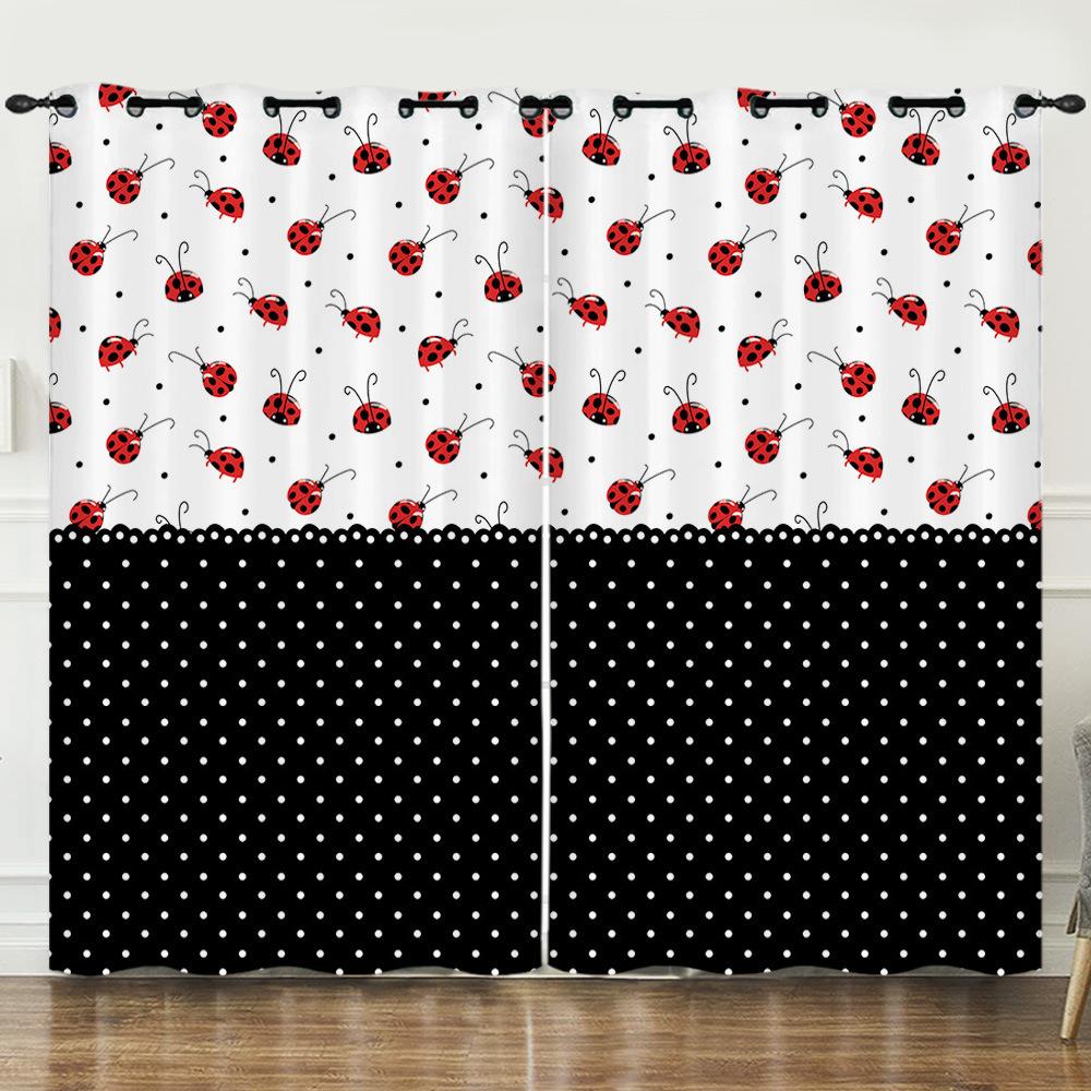 Vorhang Cartoon Käfer Tier Digitaldruck Verdunkelungsvorhang Ohne Bohren