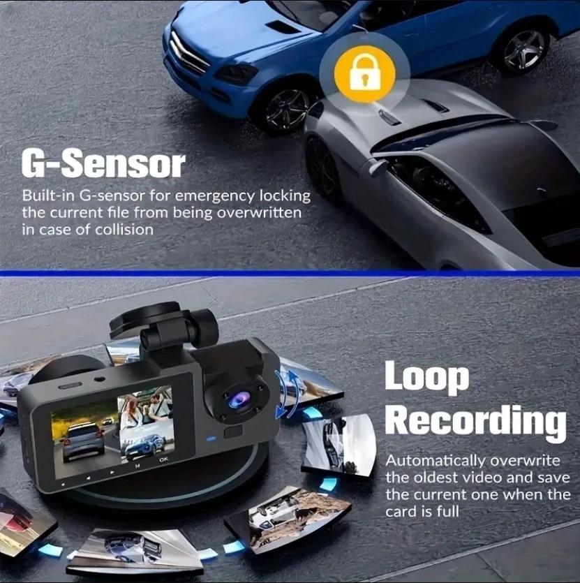 WIFI APP Video Recorder 2/3 Channel 1080P Car DVR Night Vision Dash Cam for Car Camera 3ways Rear view camera Car accessories