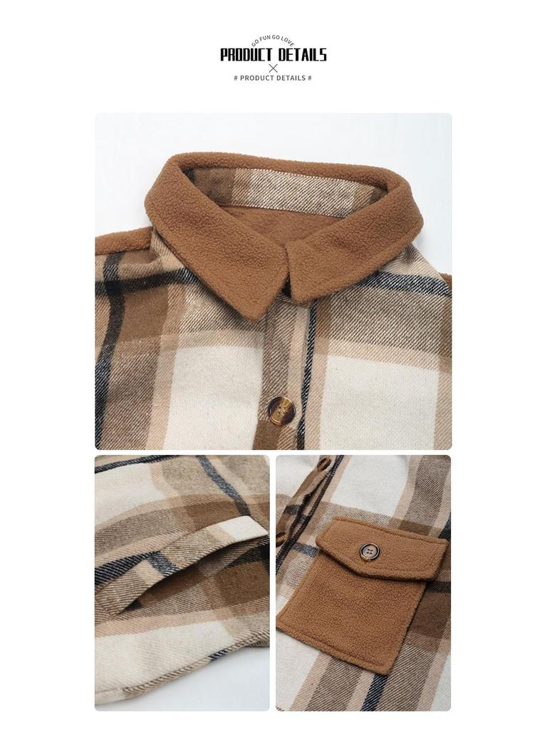 European & American Autumn/Winter Retro Plaid Shirt Jacket