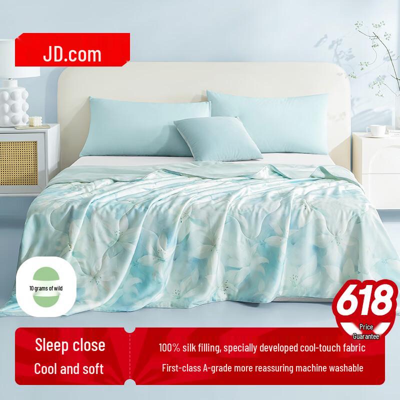 

JD Zhizao 100% Tussah Silk Washable Cooling Summer Quilt 2.0x2.3m