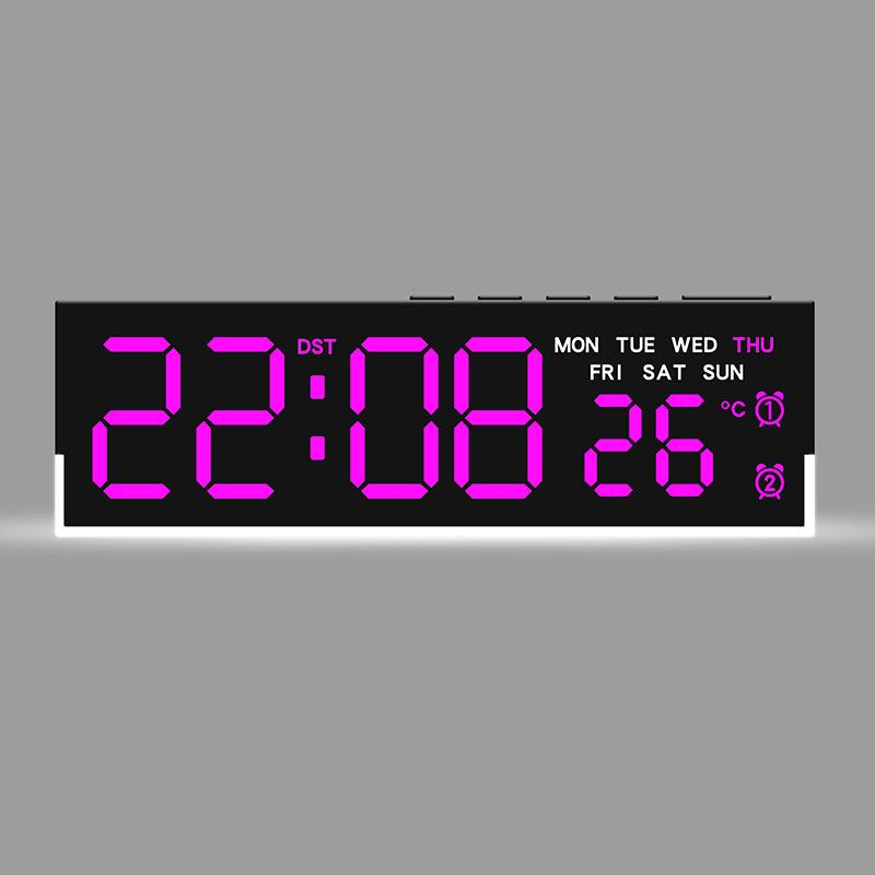 LED Digital Alarm Clock Temperature Week 2 Alarms Ambient Light Brightness Adjustment Bedside Electronic Table Clock USB Powered