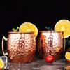 Leeseph Moscow Mule Mugs, Hammered Copper Cups with 304 Stainless Steel Lining, for Cold Drinks, Beer, Wine, Bars, Parties, Gift