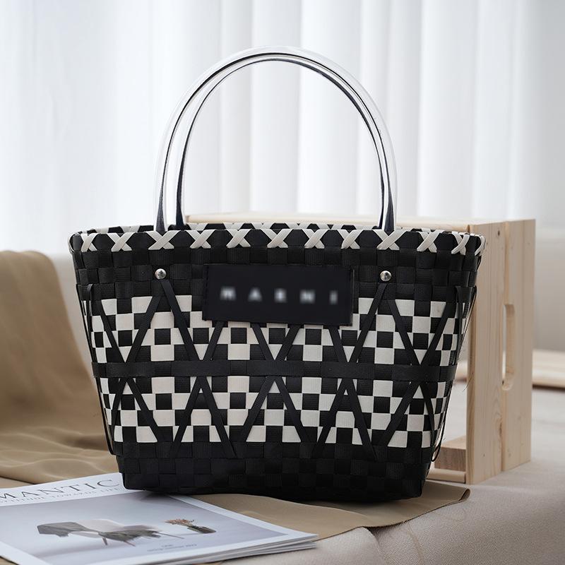 

Practical woven gift box peach bud photo wedding bag dopamine souvenir bridesmaid girlfriend portable basket wedding 23*21*15