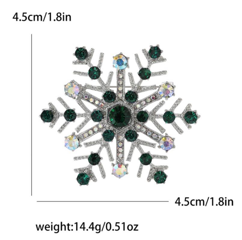Fashion Rhinestone Snowflake Brooches for Women Clothing Coat Jewelry Accessories Gifts