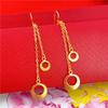 Gold Plated Tassel Earrings Vietnam Shajin Earrings Women Korean Version Euro Gold Long Women'S Earrings