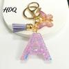 Keychain Accessory Purple Series Pendant Sequins Star Initial Letter Charm Key Chain