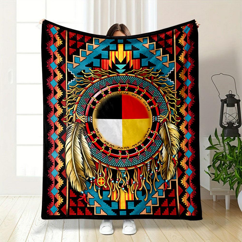 Traumfänger-Musterdecke im Native American Stil Schlafzimmerdecke für Wohnzimmer Sofa Mittagspause Weiche Decke für Festival eines Freundes Geschenk