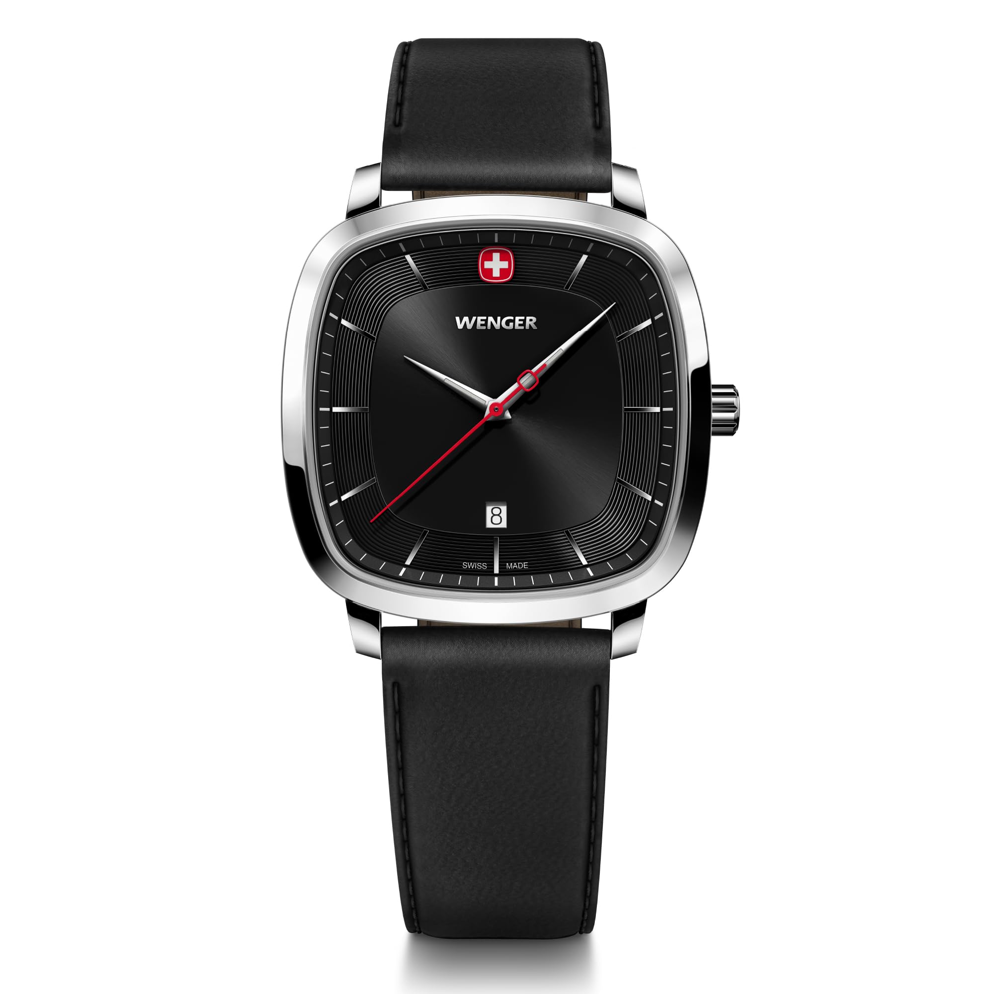 

Часы WENGER VINTAGE CLASSIC Корпус из нержавеющей стали Черный циферблат Черный ремешок из переработанной кожи Кварцевые 50 м Водонепроницаемость Подарочные аналоговые мужские (316L) [] чёрный