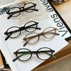 Oval Frame Anti Blue Light Reading Glasses For Women Korean Fashion Retro Leopard Red Thick Frame Fake Glass Computer Eyeglass