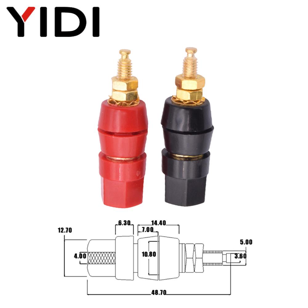 5 Pairs 10pcs Audio Sound Amplifier Speaker Binding Post Banana Plug 4mm Adapt Jack Socket Red Black Terminal Test Connector