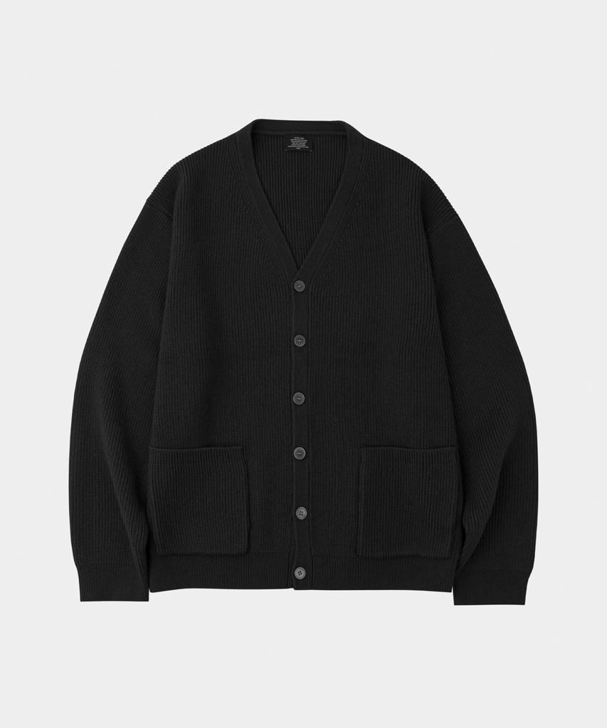 LETTERCOMO Essential V-Neck Cardigan Knit Black