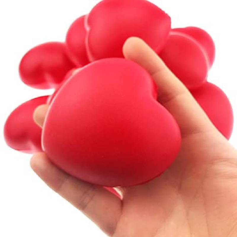 2pcs 7cm Heart Stress Balls Valentine's Day Heart DIY Mini Foam Balls Stress Relief Balls for School Carnival Reward Party Favor