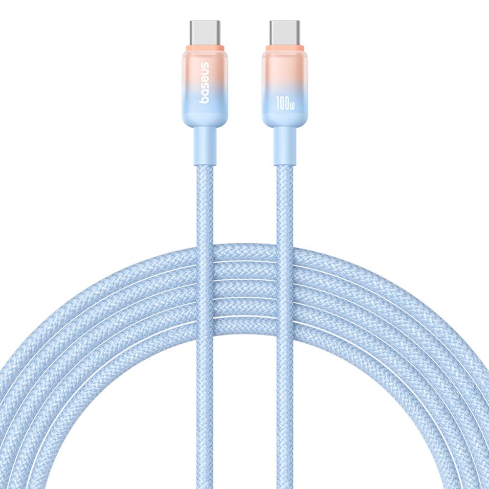 BASEUS Discolor Series 1m Fast Charging Cable USB-C to USB-C 100W Nylon Braided Data Cord