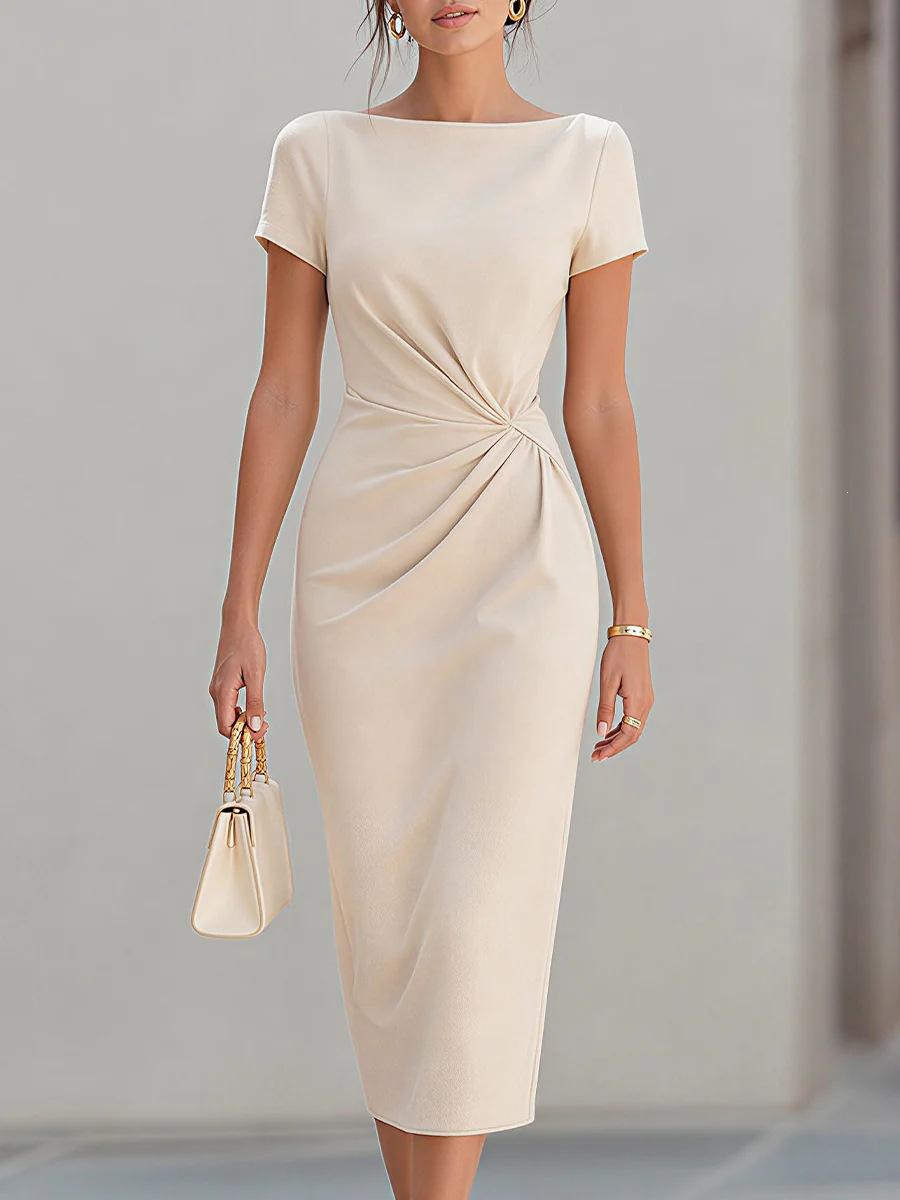 2026 Europe, America, waist pleated dress banquet commuter elegant dress dress women S