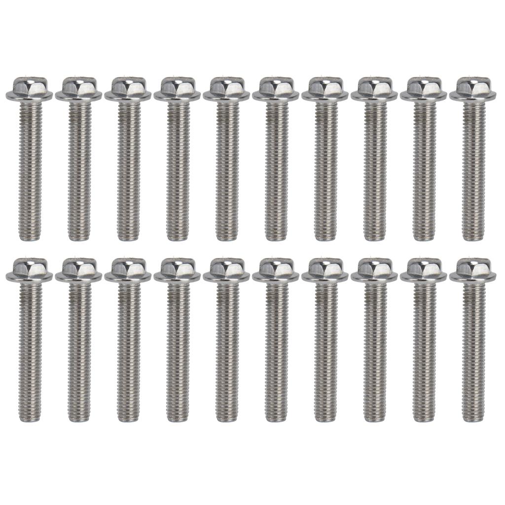 20Pcs M10x1.5 Screw Bolts A2?70 Stainless Steel Flanged Hex Head Bolt with Gasket DIN6921M10x60